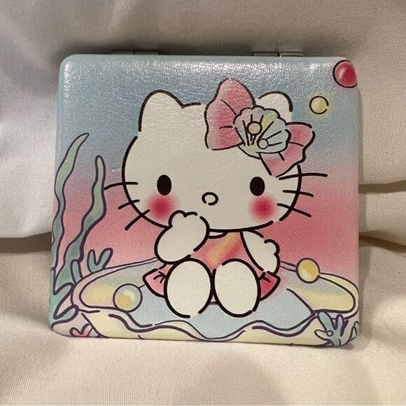 Sanrio Hello Kitty Pastel Mermaid Mirror Pocket Mirror Makeup Cosmetic NEW - Picture 1 of 4